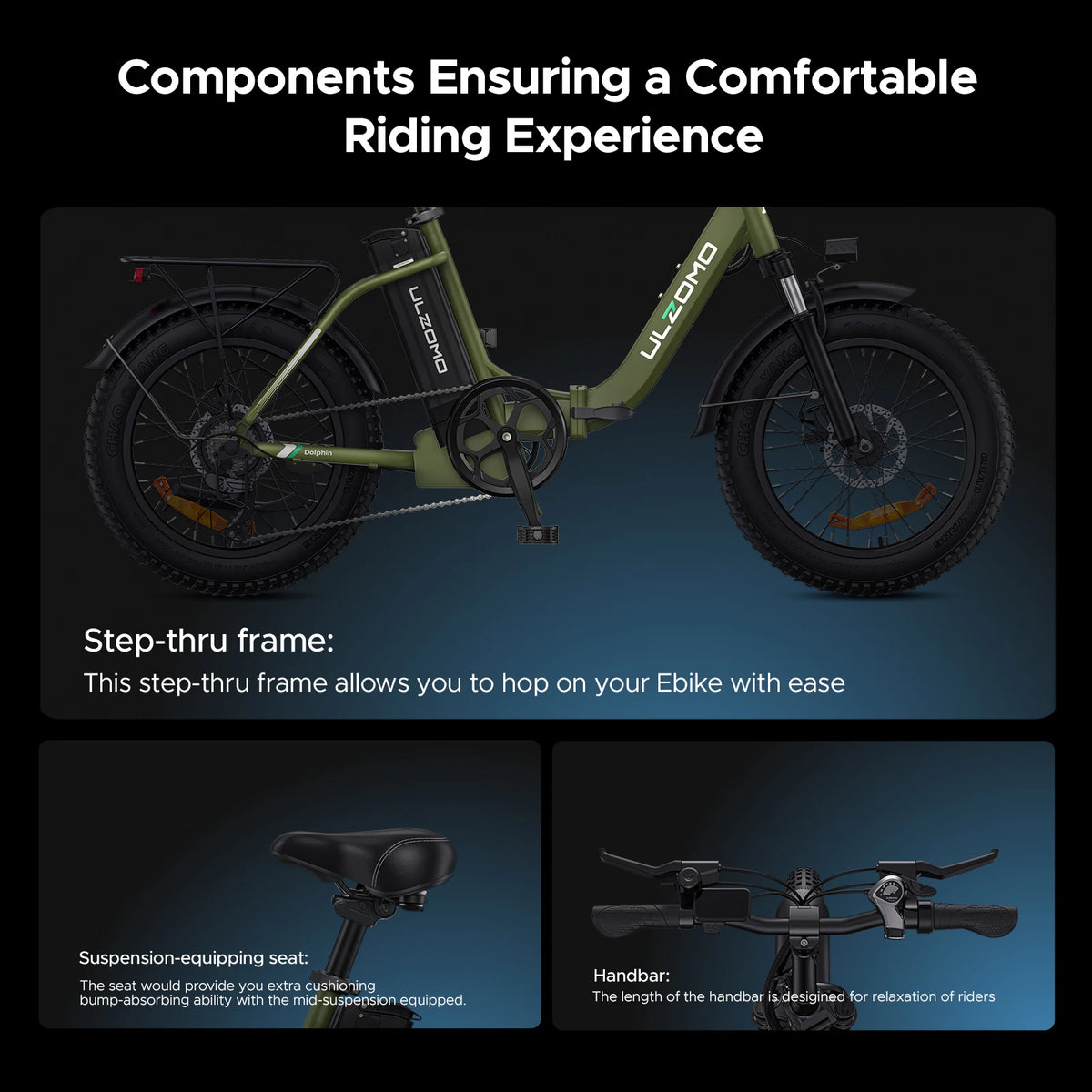 Vélo Électrique Pliant Ulzomo Dolphin – 250W, 20", Autonomie jusqu’à 89 km